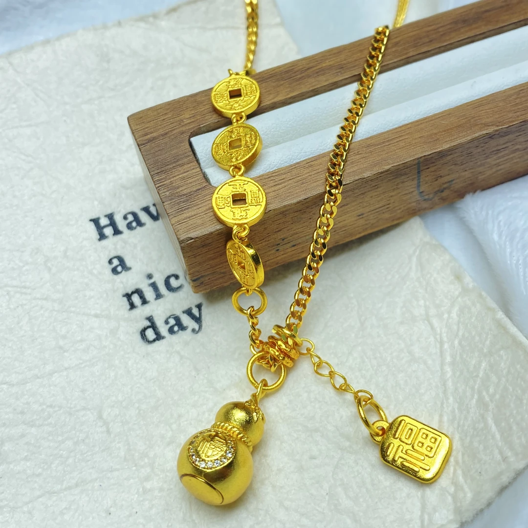 项链 F黄色铜钱葫芦项链多样性发货46939