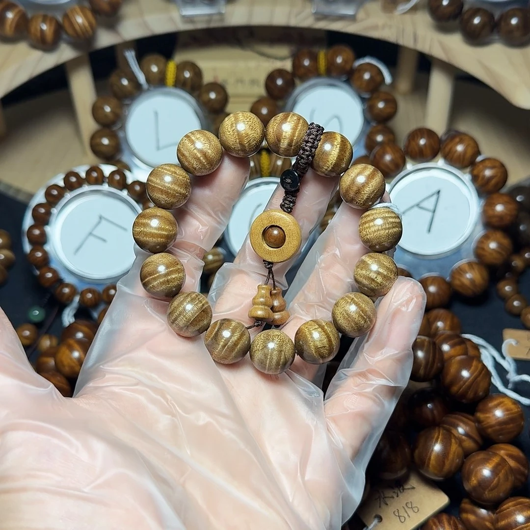 手串/手链楠木（金丝楠）黑金满水波