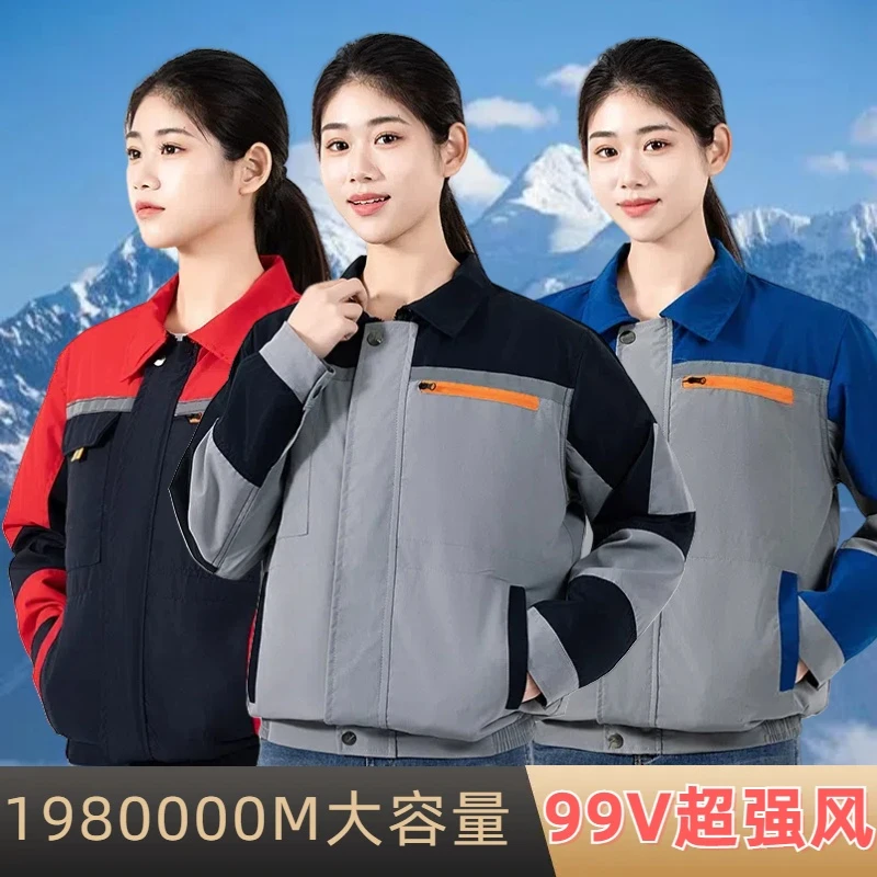 2025夏季防暑空调服带风扇衣服降温工作服男款建筑工地劳保服女