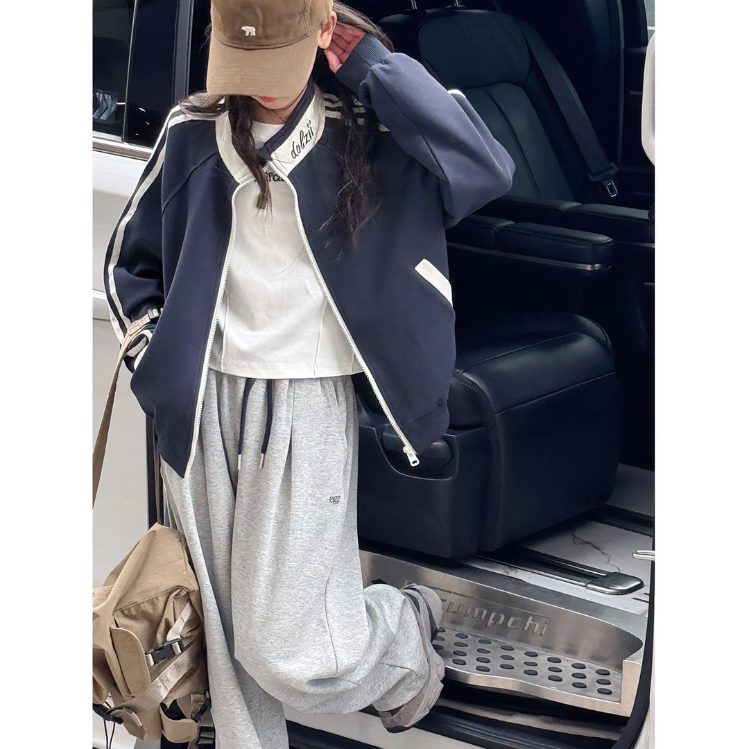 K28243孙小美拉条女童卫衣外套2025秋装新款儿童上衣春秋拉链衫潮