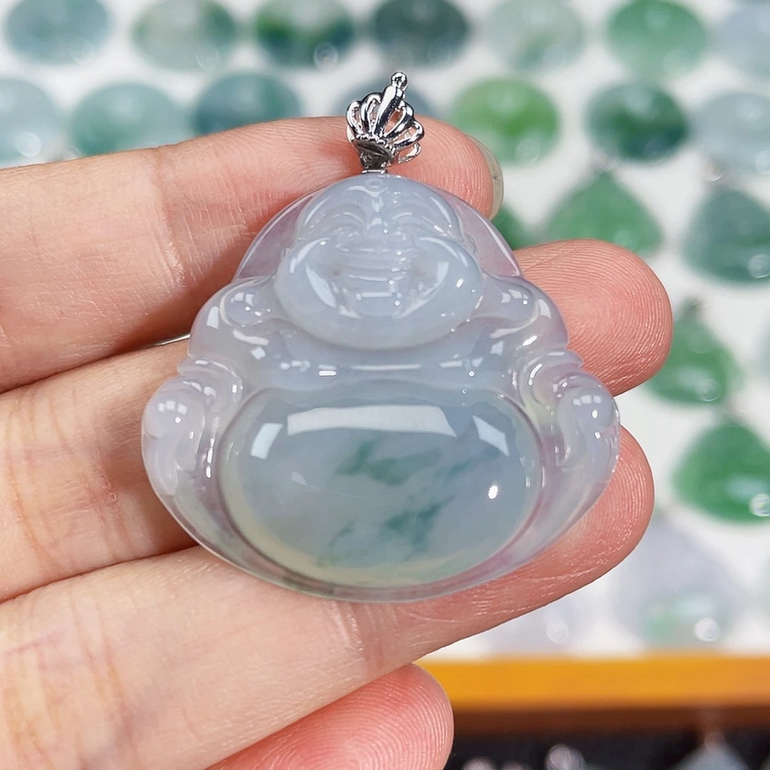 颈饰18K金镶嵌翡翠吊坠