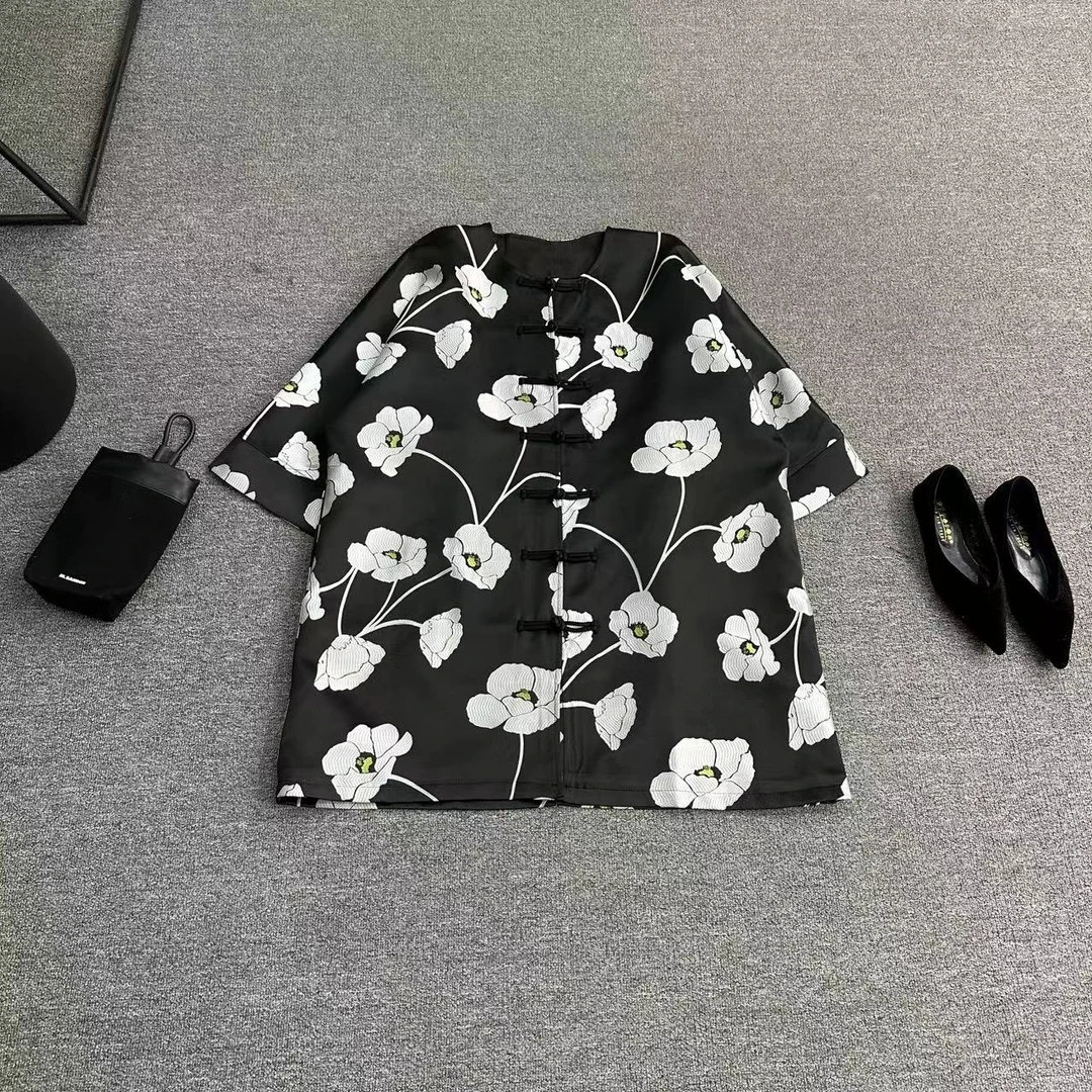 瑶睿安220斤新国风盘扣外套春款提花小众老钱风外套开衫国潮 5525