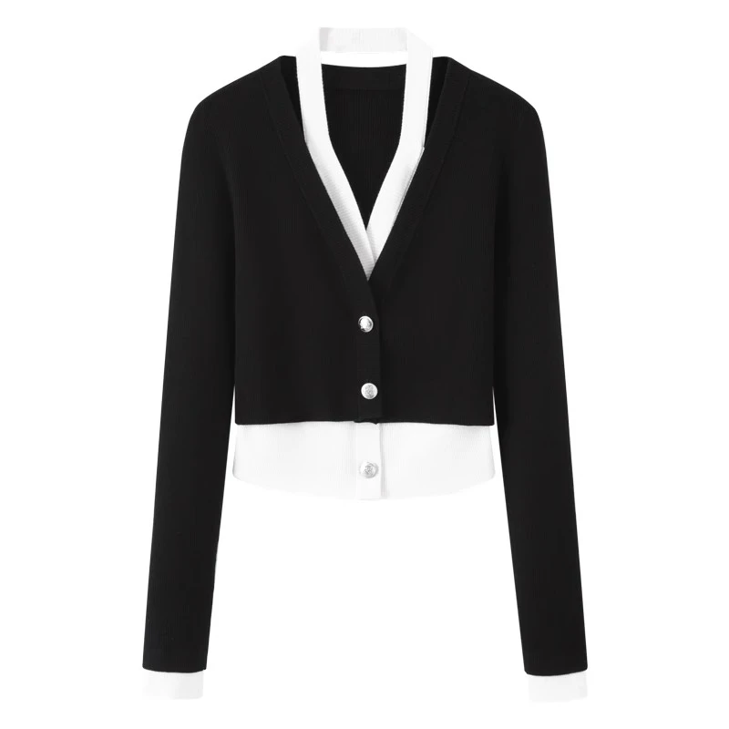 &艾家同款轻奢时尚百搭针织衫-50218132假两件