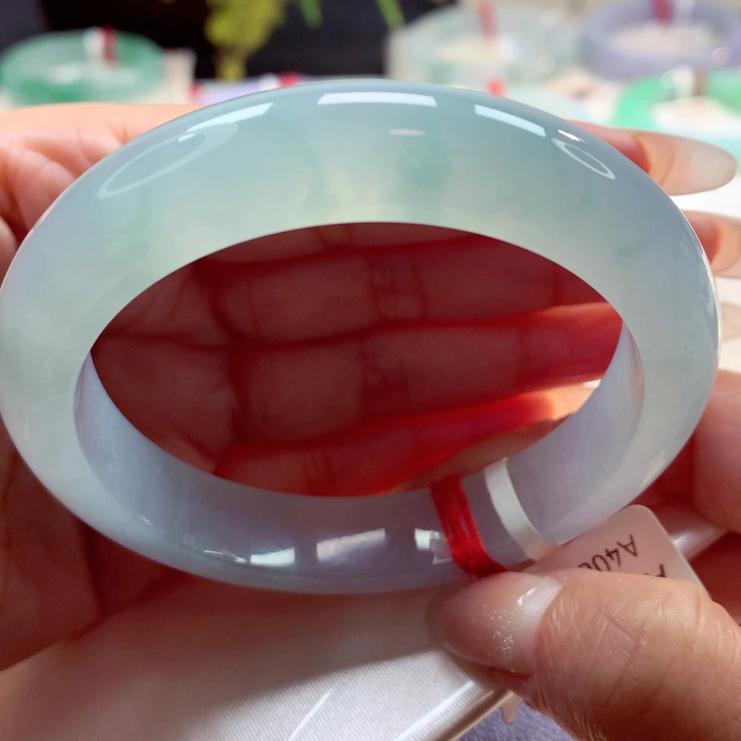 未镶嵌手镯翡翠冰蓝57正圈（66号）