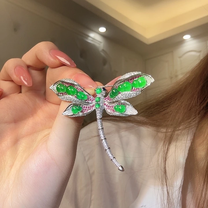 翡翠银S925镶嵌耳饰