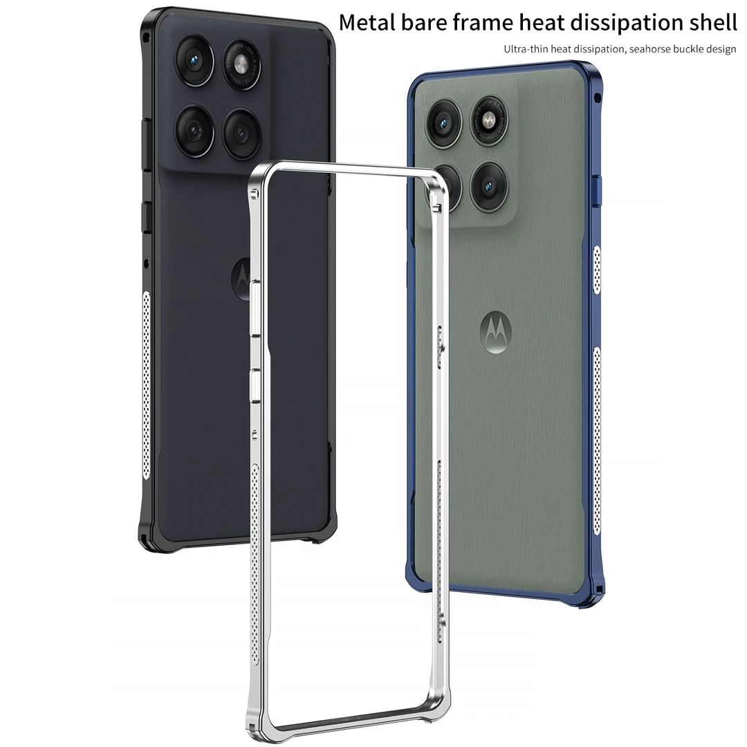 适用摩托罗拉moto edge60S/60防摔散热海马扣金属边框简约手机壳