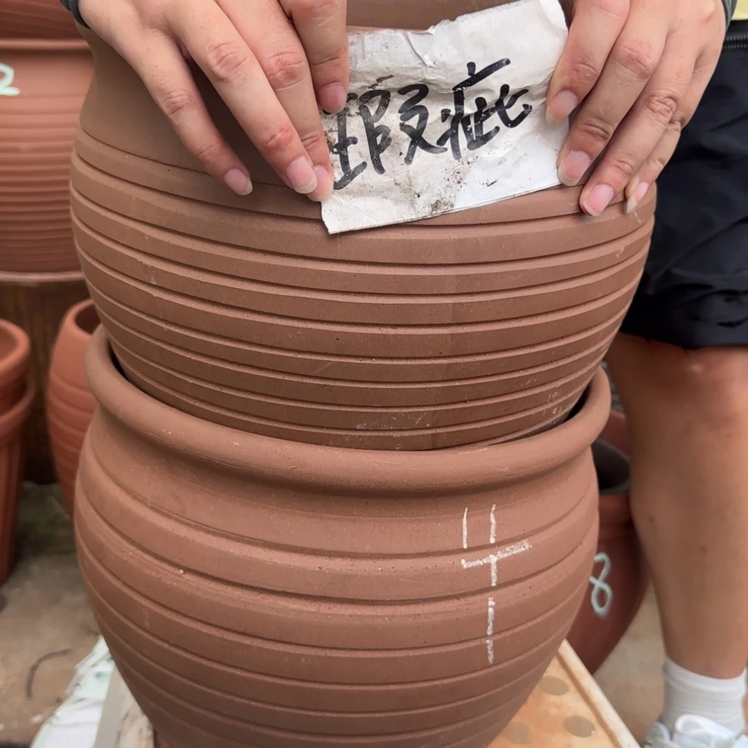 紫砂花盆口29高25宜兴紫砂瑕疵花泥