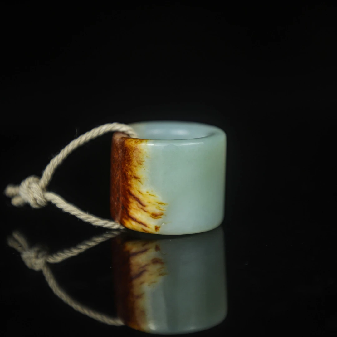 TCWWA09511清晚和田白玉素面扳指