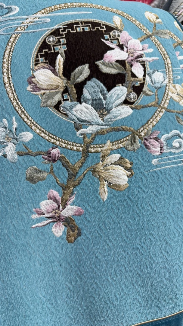 成套沙发垫  荷塘月色 水蓝