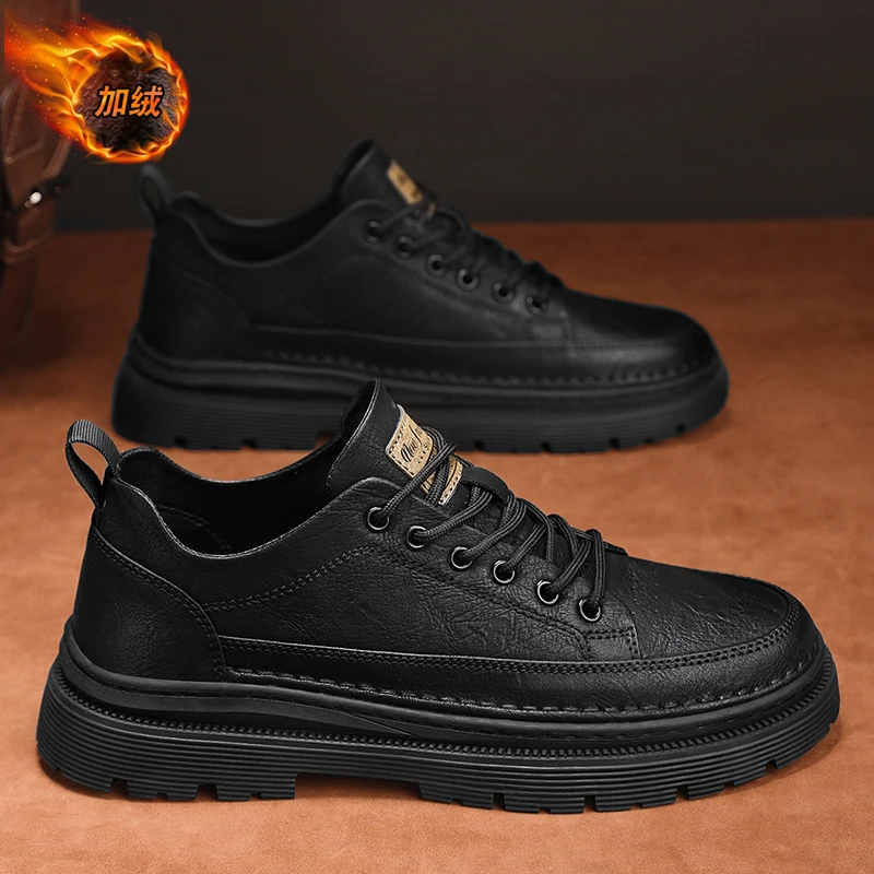 棉靴男款冬季新款加绒保暖防寒雪地棉鞋男青少年耐磨登山马丁靴男