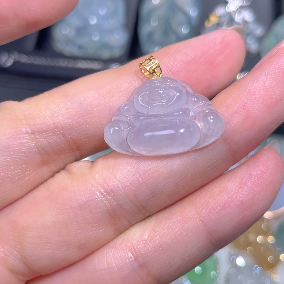 颈饰18K金镶嵌翡翠翡翠