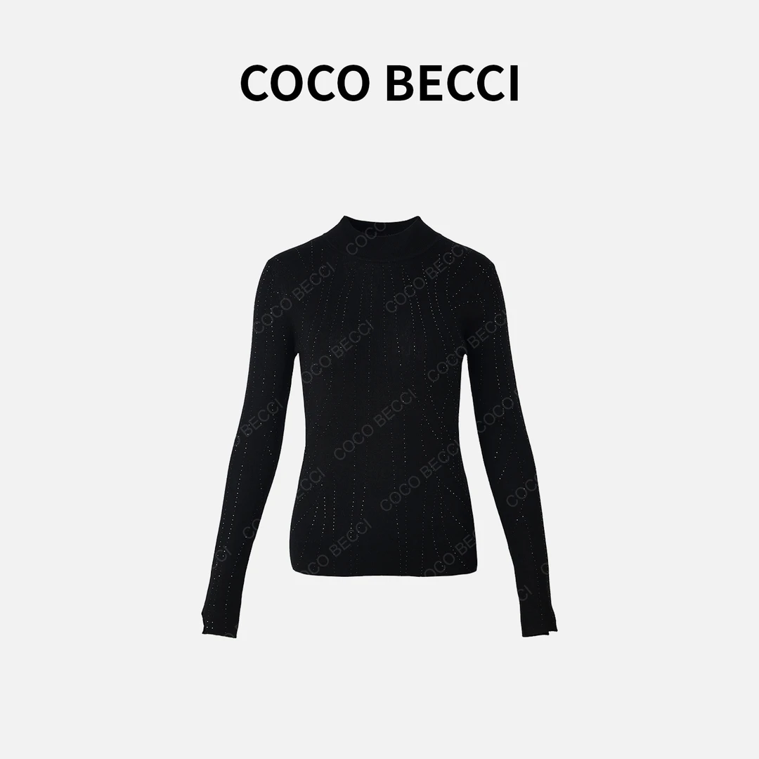 COCO BECCI【流星雨打底】百搭烫钻针织上衣YT24YA300023