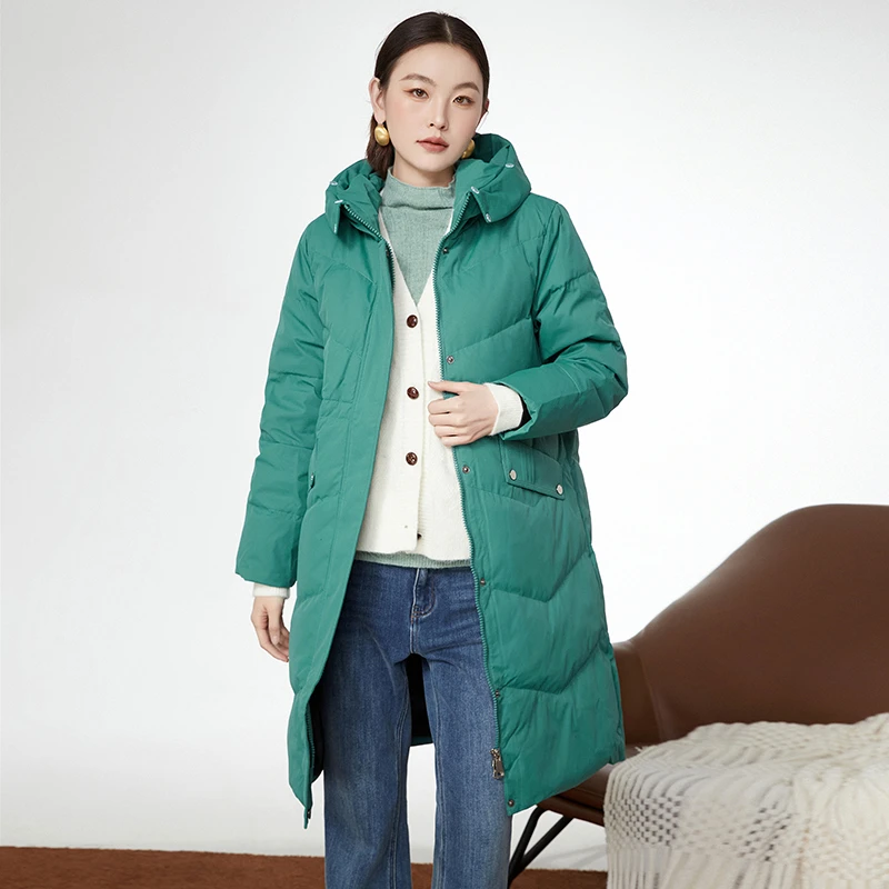 Y089舒适保暖收腰长袖羽绒服女44YR1B0089