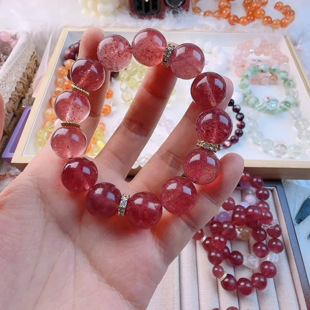 冰***式烟晶手链银S925镶嵌