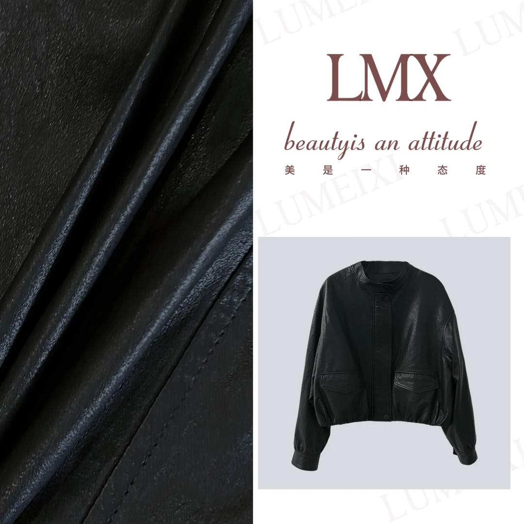 LMXPPJ【摩登新世界】春季轻奢高定皮衣时尚高级感休闲开衫外套i859