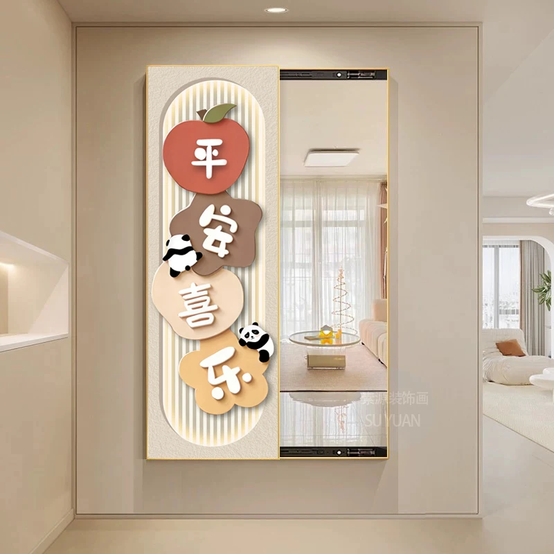 柿柿如意隐藏式一体壁挂穿衣镜壁画暗藏式全身镜隐藏式推拉全身镜