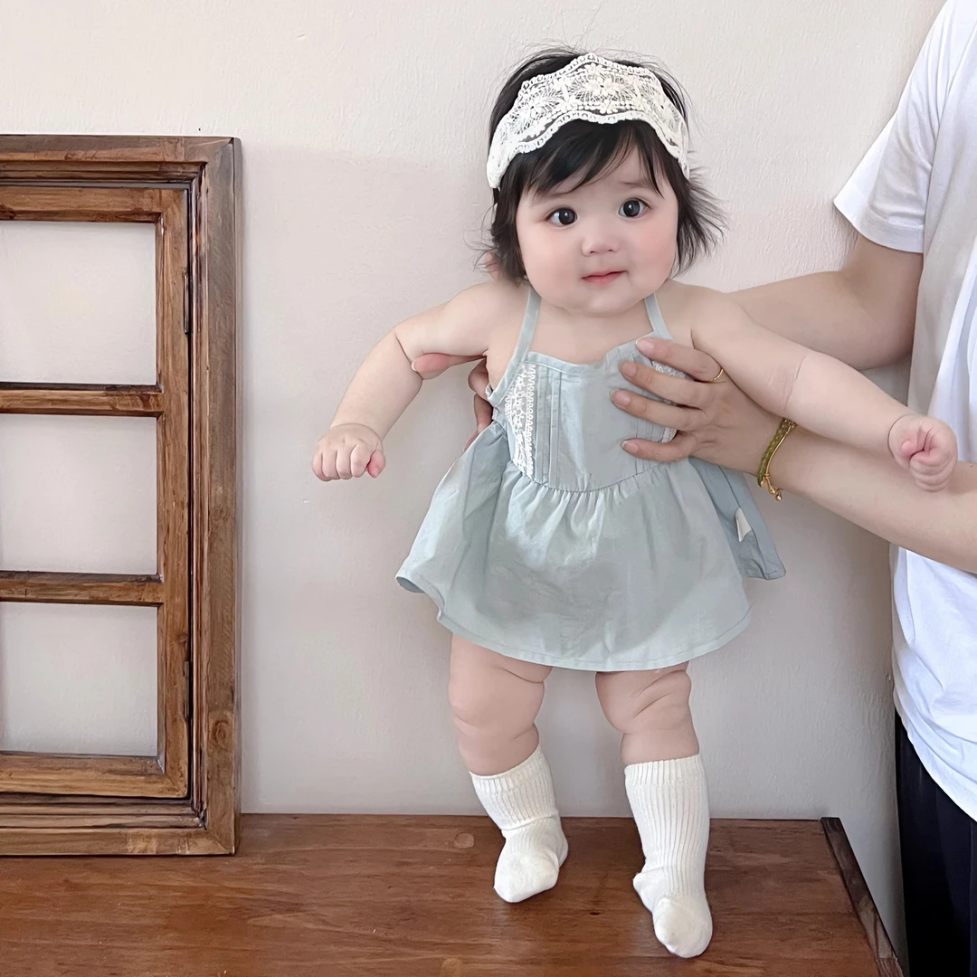 女童夏季衣服新生婴儿韩系韩系薄款吊带连衣裙满月宝宝夏装公主裙