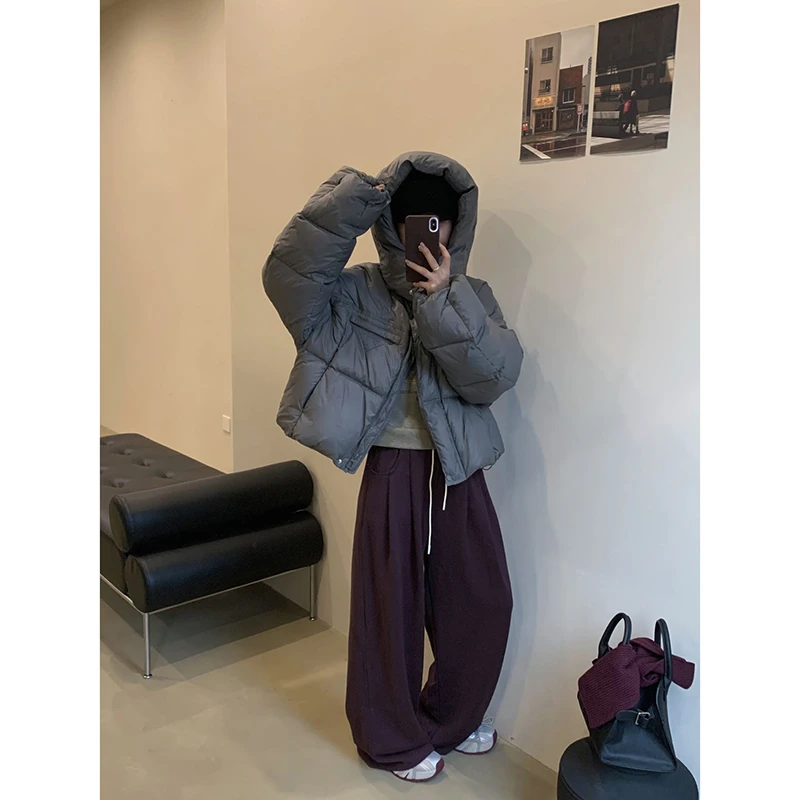 鹿十一【北极冬日】美拉德短款90白鸭绒羽绒服女小个子加厚保暖