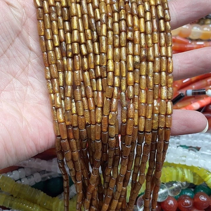 玛瑙/玉髓珠宝半成品未镶嵌一条3x8mm金柳
