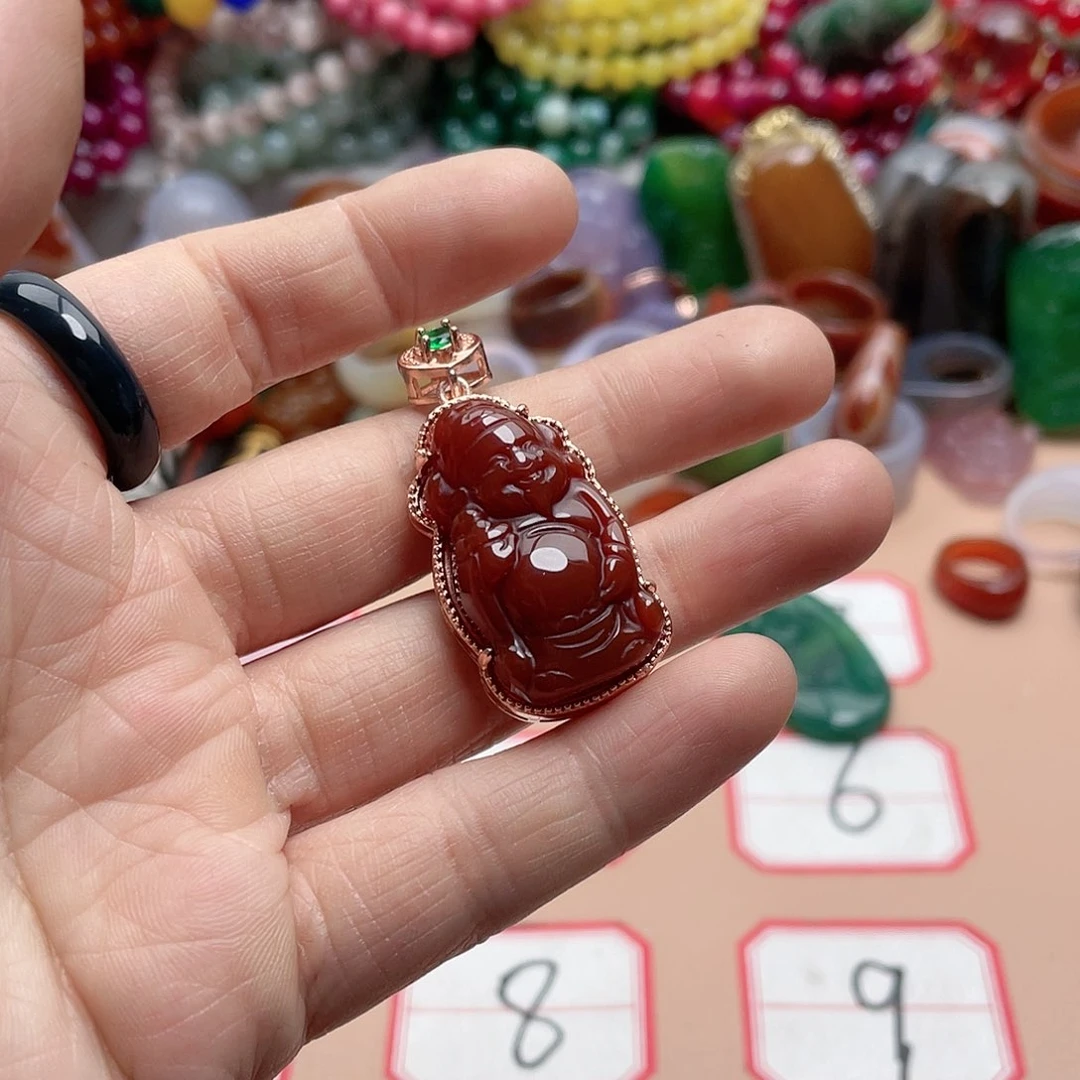 玛瑙/玉髓颈饰合金闹*