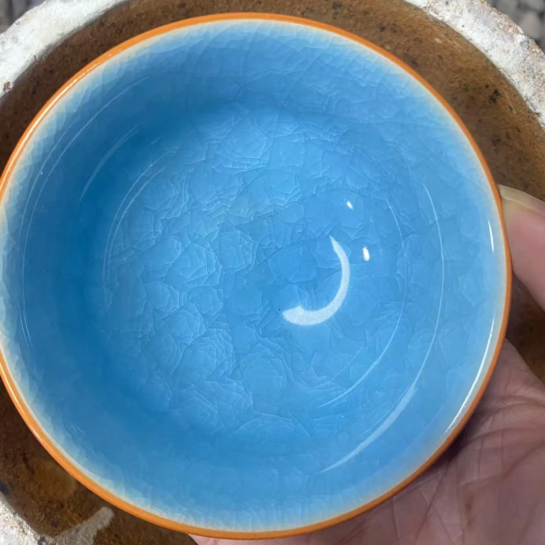 冰裂蓝金口主人杯（单只）