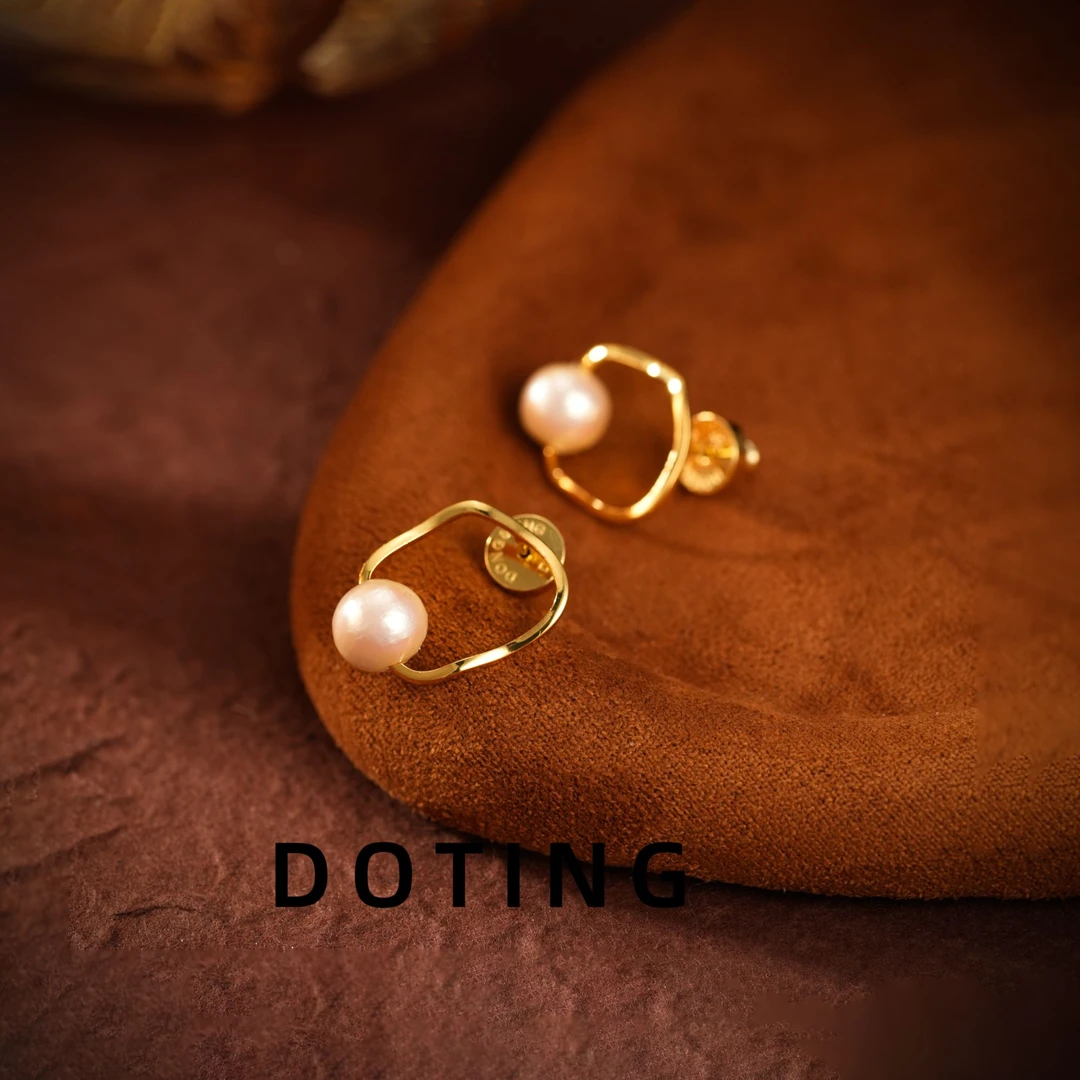 合金仿珍珠耳饰 几何造型设计师款珠珠耳钉ZG-01237