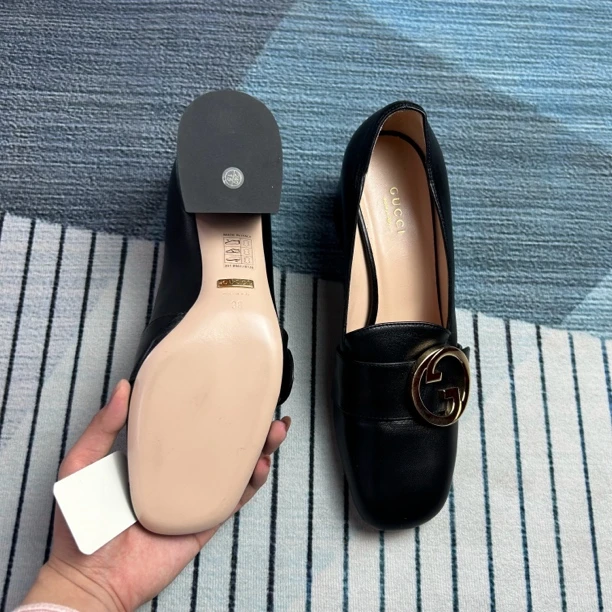 未使用 GUCCI/古驰 古驰黑色双g乐福鞋三八