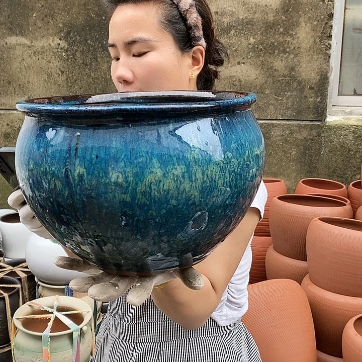 紫砂花盆大瑕疵口30高20