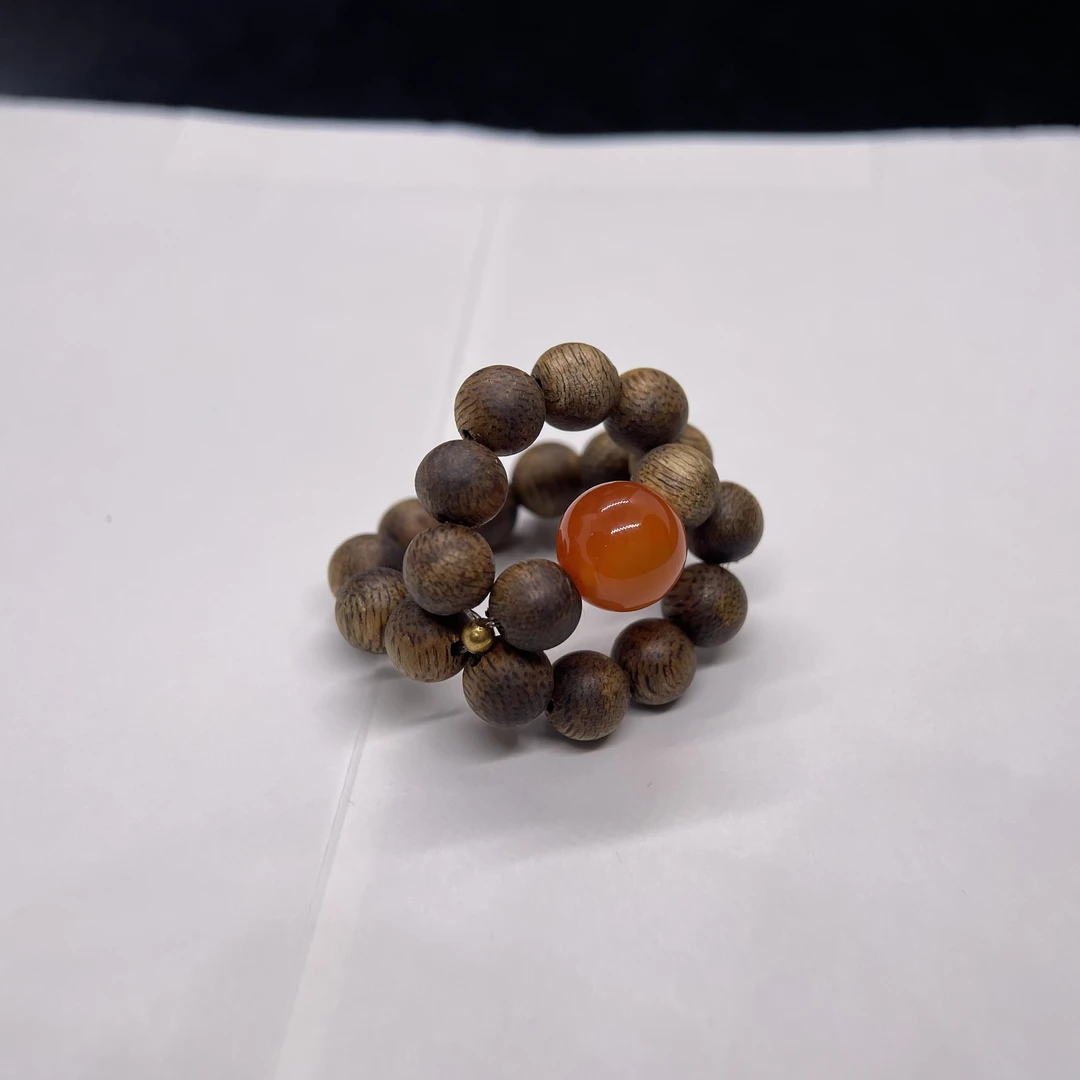 沉香【戚薇同款】沉香南红设计款戒指 KT25052819