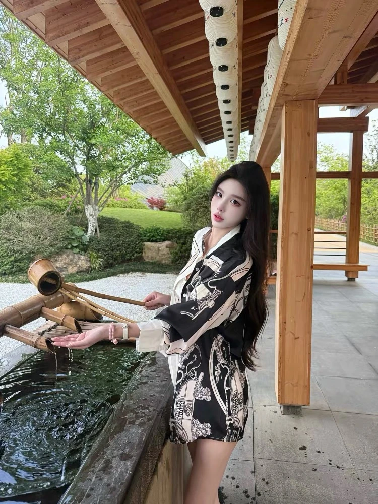 老钱风撞色长袖衬衫外套女2025年夏季新款薄款衬衣气质设计感上衣