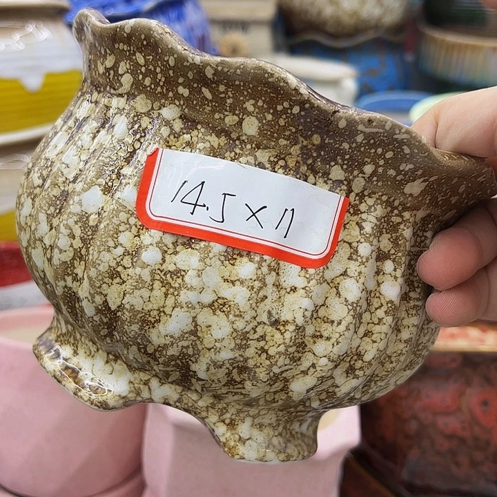 多肉绿植陶瓷花盆9.9包邮，有孔