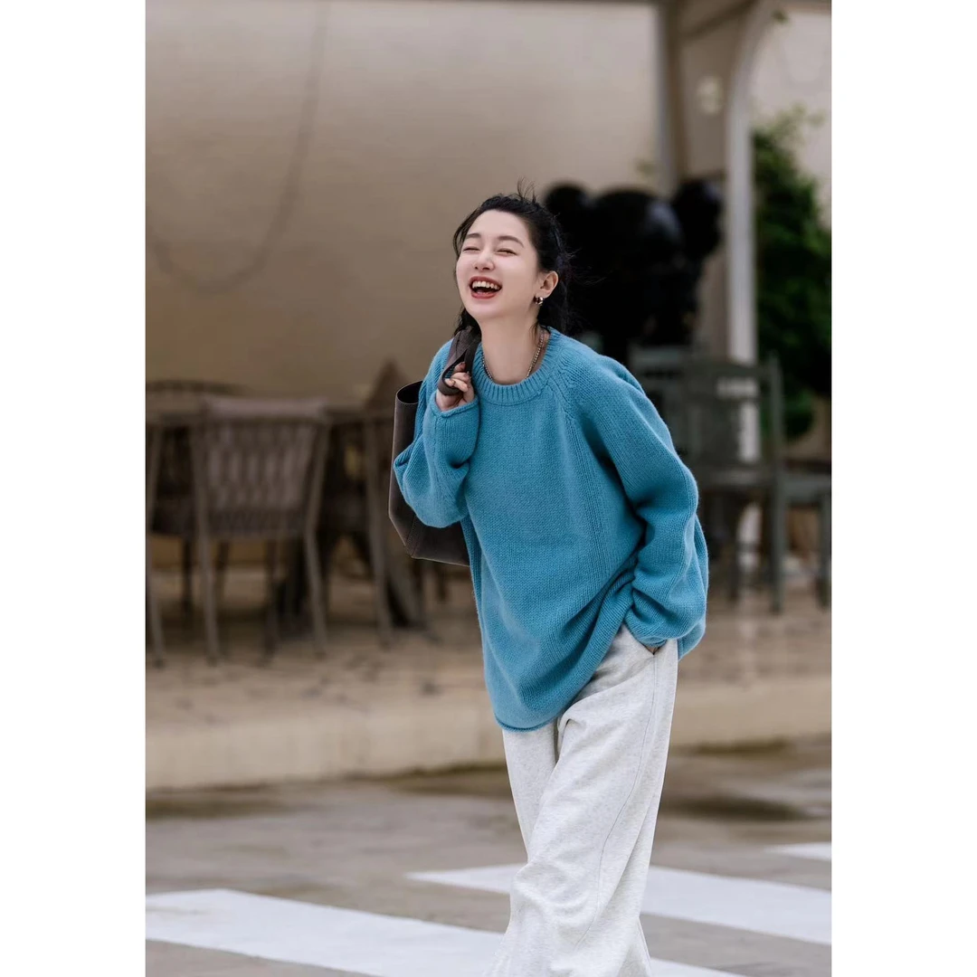 加莉精选【极简老钱】绵羊毛粗针大毛衣 干洗 分码