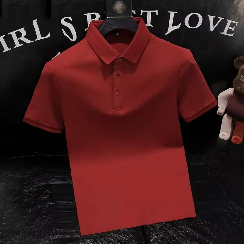 仓石一树糖果色男士短袖Polo衫夏季高端休闲纯色翻领t恤潮牌冰丝
