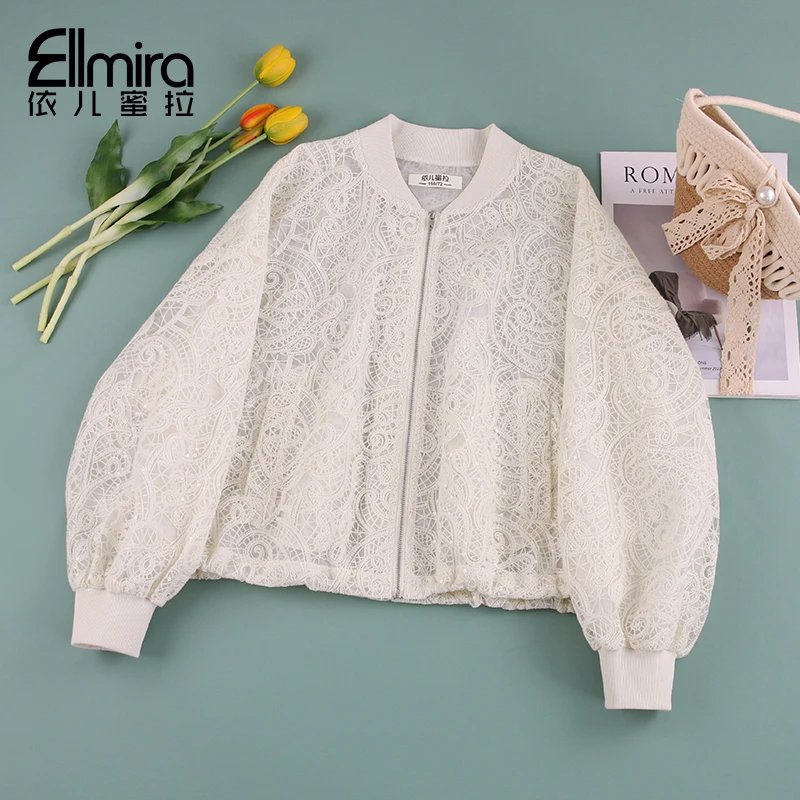 9131女童外套蕾丝镂空夏季薄款儿童上衣开衫2025新款洋气大童