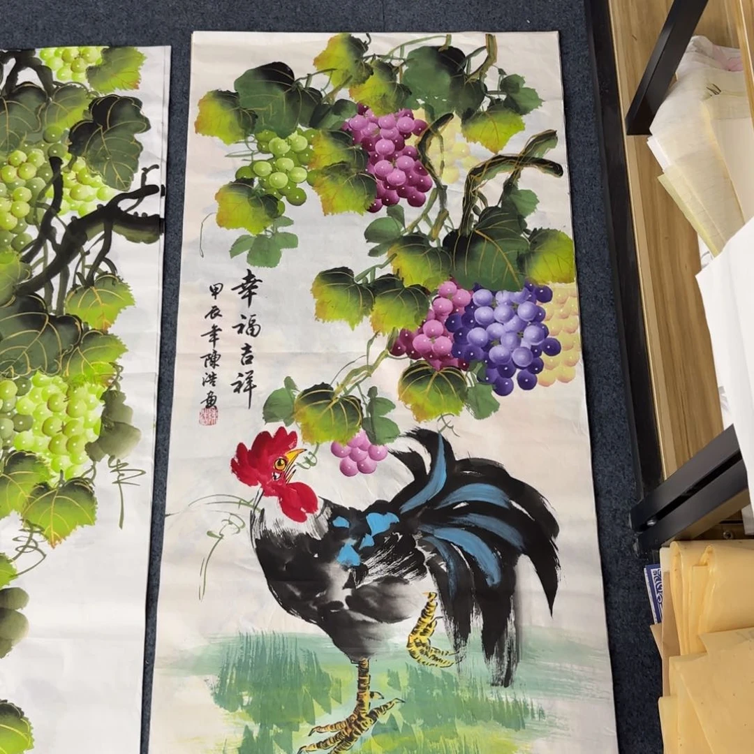 国画尺寸50X100手绘作品