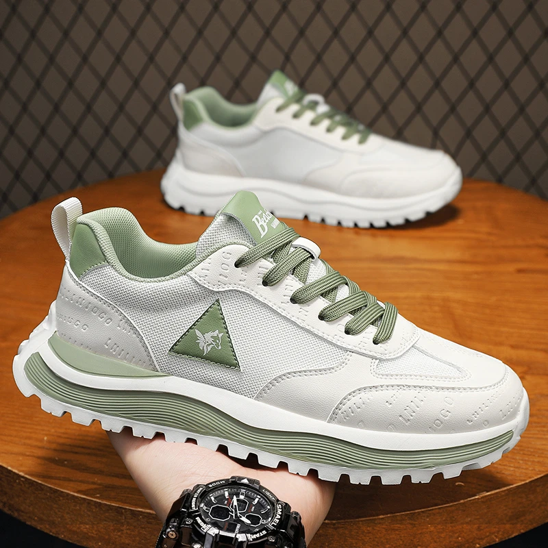 运动男鞋潮流拼色夏季时尚透气阿甘休闲鞋秋季百搭男士网面老爹鞋