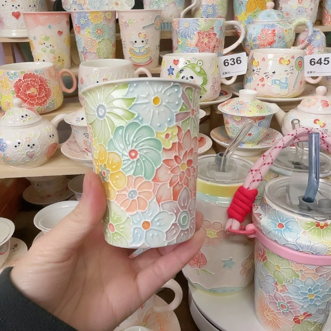 瓷片玉泥万花可乐杯