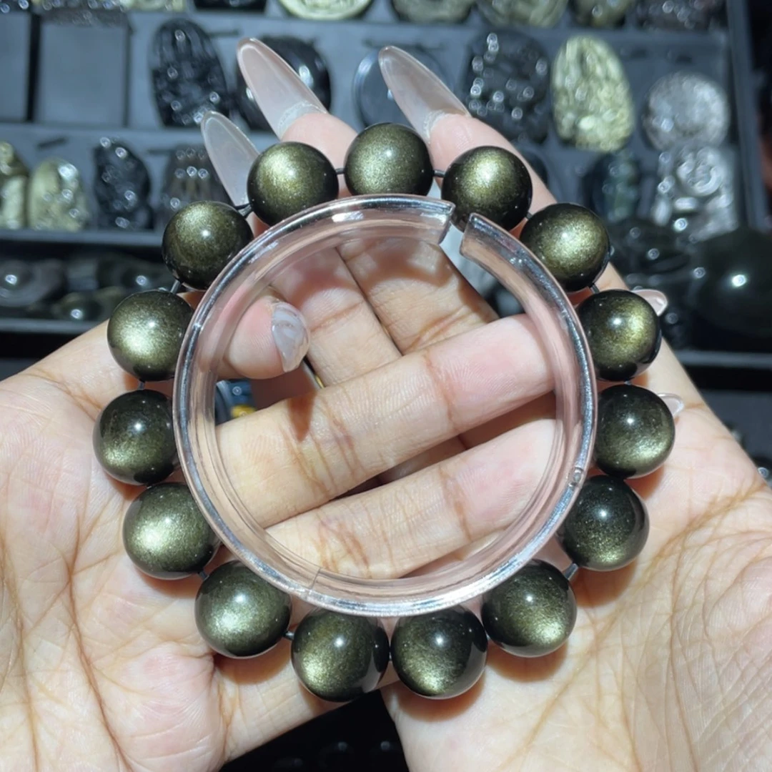 【闪购商品】未镶嵌黑曜岩手串故*