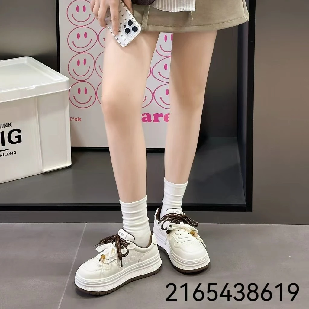 冬季加绒真皮厚底小白鞋舒适百搭休闲鞋