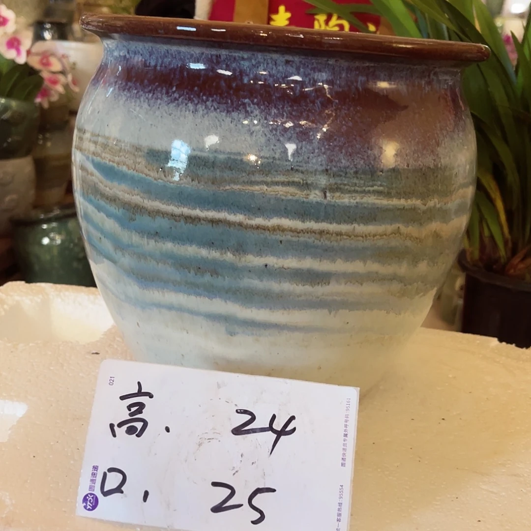 紫砂花盆高度24口径25