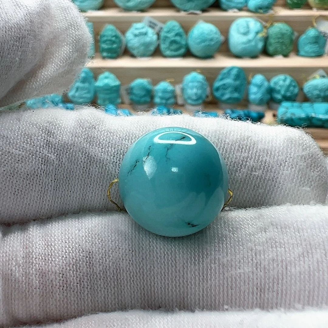 未镶嵌绿松石圆珠15.2mm