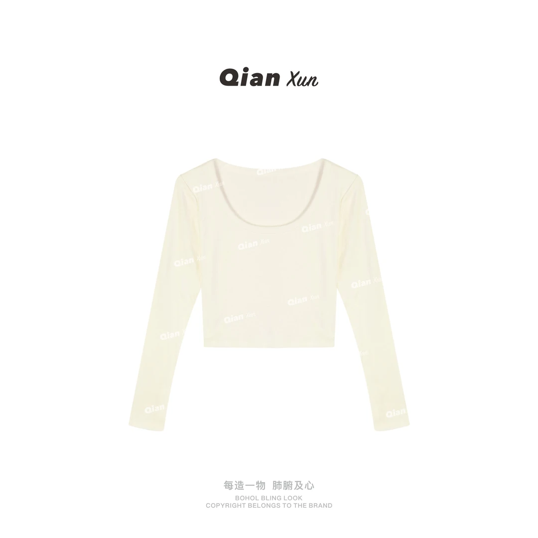 「秋冬小暖炉」时尚气质百搭洋气显瘦长袖打底上衣QXX5SY6113A