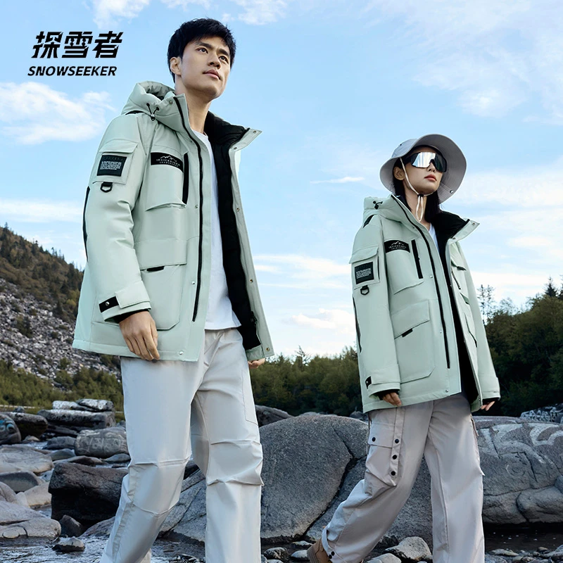 TNSNOWZD时尚户外休闲连帽情侣冬季保暖羽绒服TSD2418