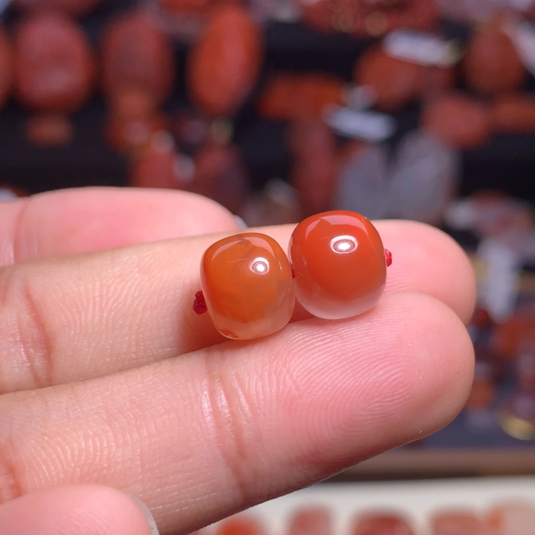 南红玛瑙未镶嵌珠宝半成品老型对珠