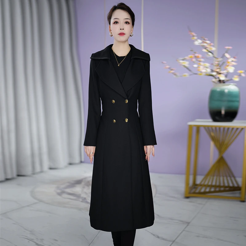 高端大气上档次风衣女2025春季腰带修身显瘦遮肚藏肉长袖外套女士