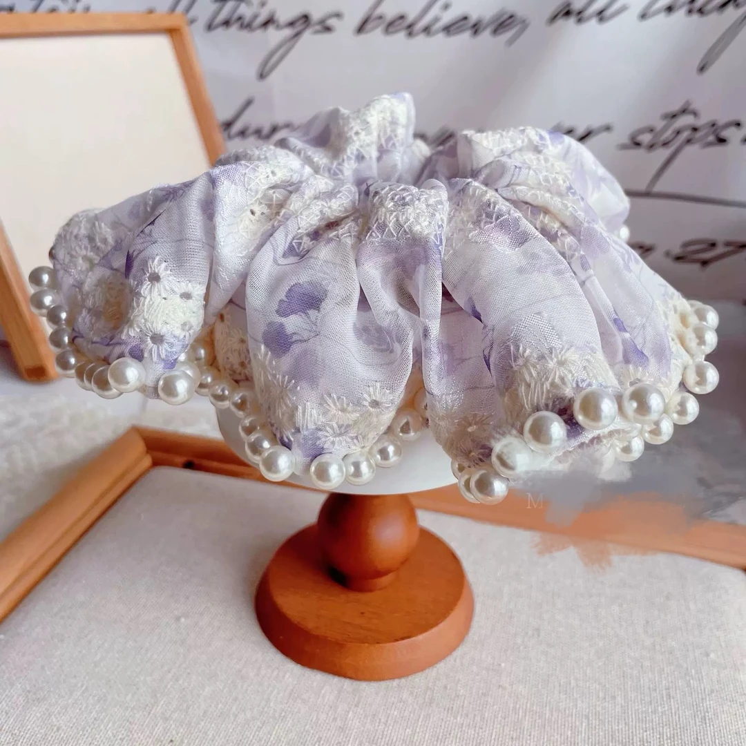 韩版韩式日韩女甜美风发圈发绳复古宫廷韩系丁达尔风