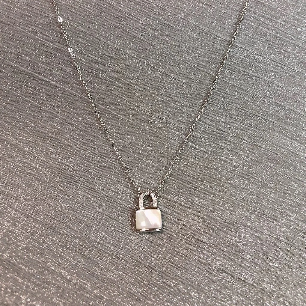 钛钢项链 一生锁爱锁头吊坠项链精致轻奢高级感锁骨链颈链F1626