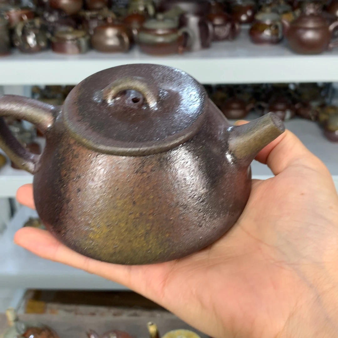 茶壶紫砂纯自然柴烧