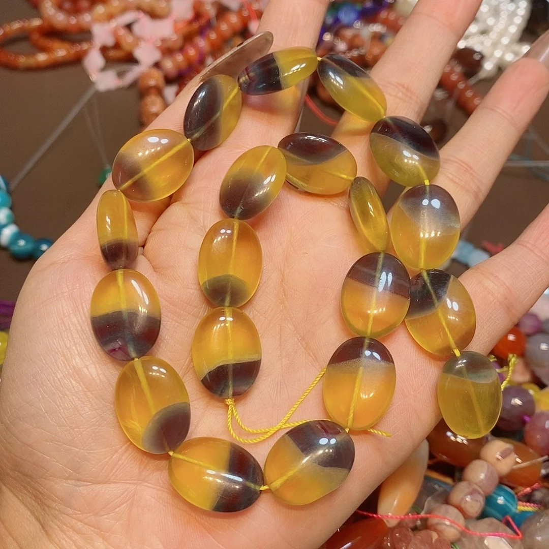 玛瑙/玉髓散珠莹石水晶椭圆15✖️20mm