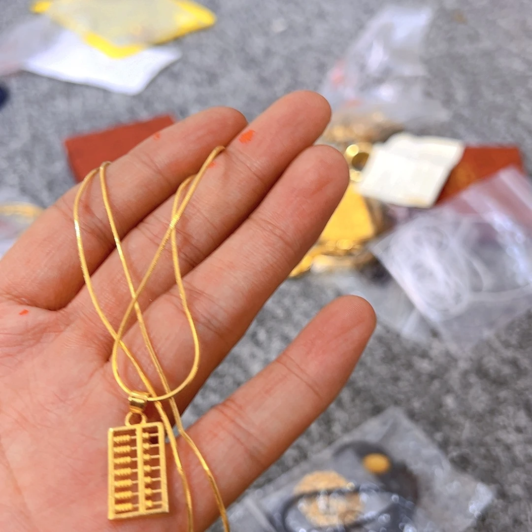 铜合金小算盘项链